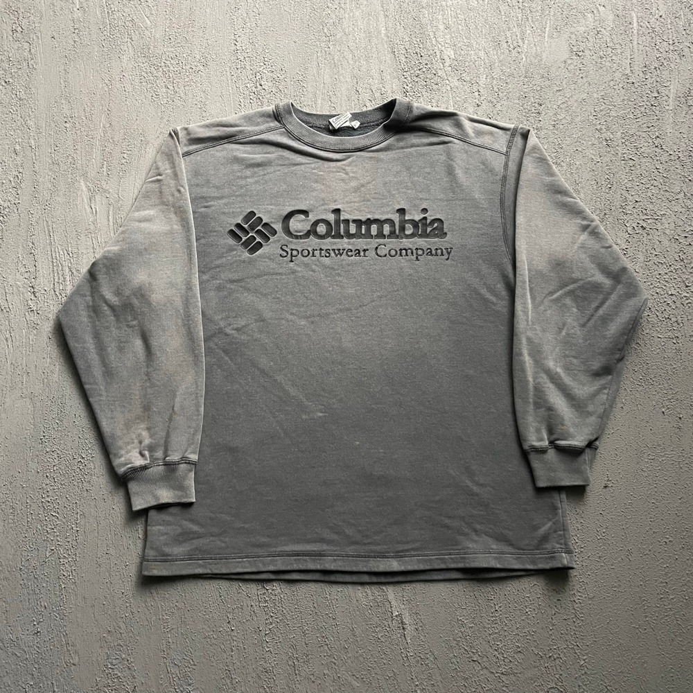 Vintage Columbia Sweatshirt Mens Medium Grey 90s Embroidered Logo Pullover